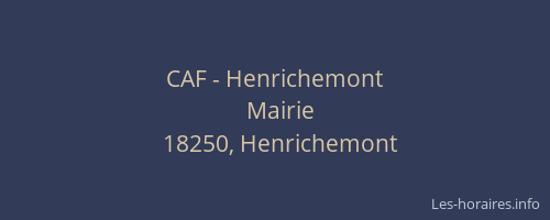 CAF - Henrichemont