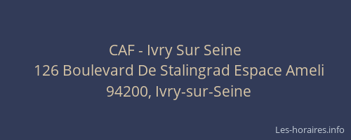 CAF - Ivry Sur Seine