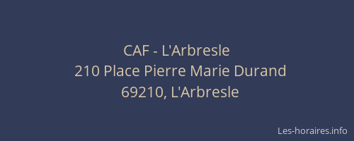 CAF - L'Arbresle