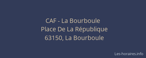 CAF - La Bourboule