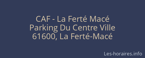 CAF - La Ferté Macé