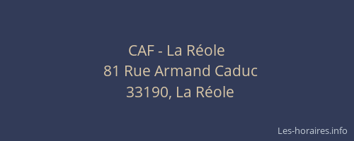 CAF - La Réole