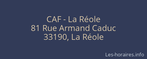 CAF - La Réole