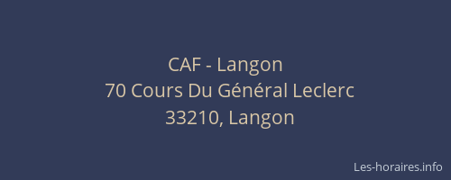 CAF - Langon