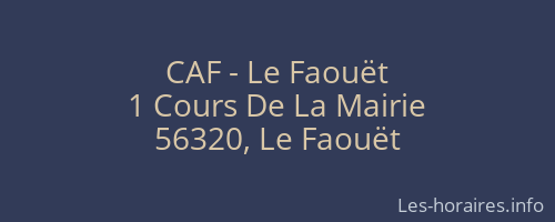 CAF - Le Faouët