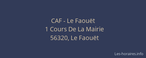 CAF - Le Faouët