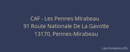 CAF - Les Pennes Mirabeau