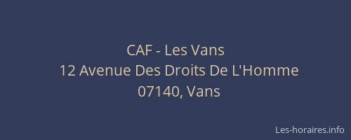 CAF - Les Vans