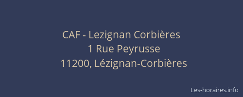 CAF - Lezignan Corbi&egrave;res