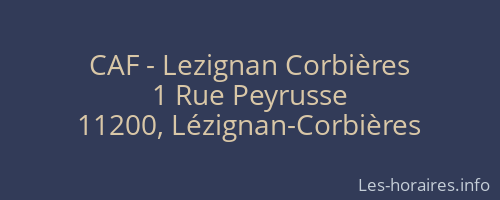 CAF - Lezignan Corbières