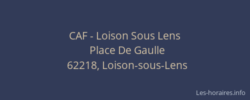CAF - Loison Sous Lens