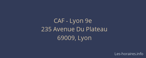 CAF - Lyon 9e