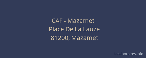 CAF - Mazamet