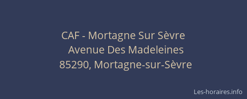 CAF - Mortagne Sur Sèvre