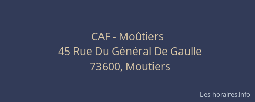 CAF - Moûtiers