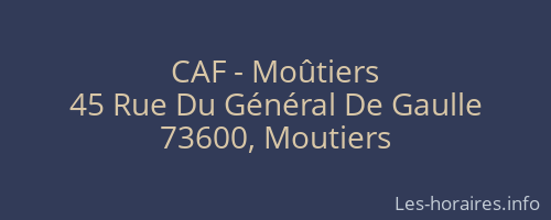 CAF - Moûtiers