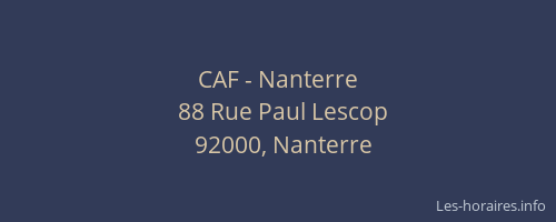 CAF - Nanterre