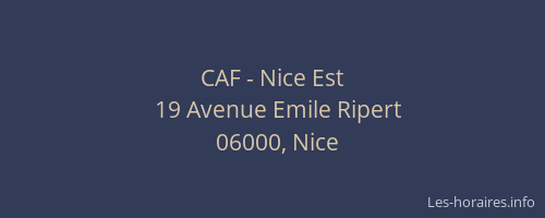 CAF - Nice Est