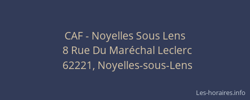 CAF - Noyelles Sous Lens