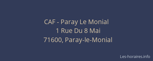 CAF - Paray Le Monial
