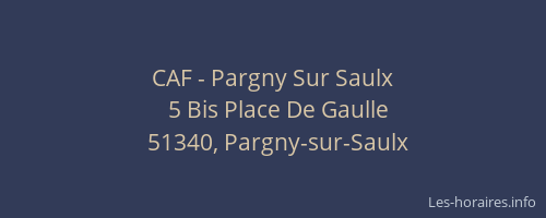 CAF - Pargny Sur Saulx