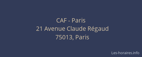 CAF - Paris