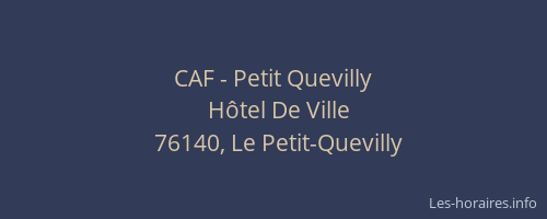 CAF - Petit Quevilly