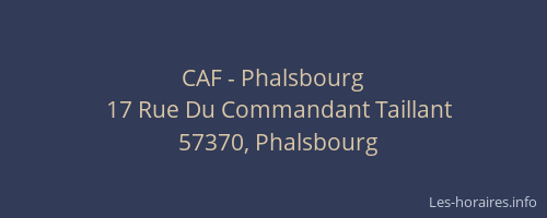 CAF - Phalsbourg