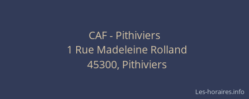 CAF - Pithiviers