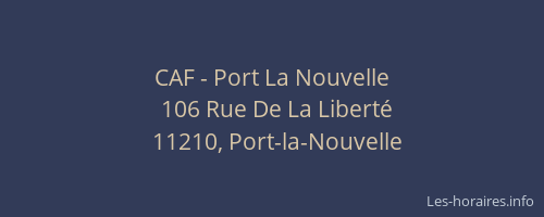 CAF - Port La Nouvelle