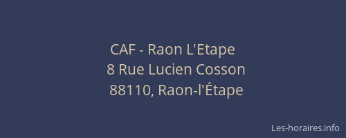CAF - Raon L'Etape