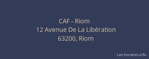 CAF - Riom