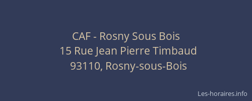 CAF - Rosny Sous Bois