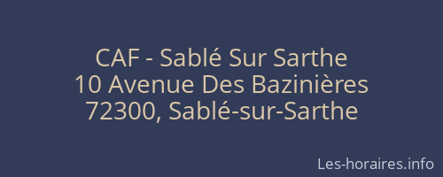 CAF - Sablé Sur Sarthe