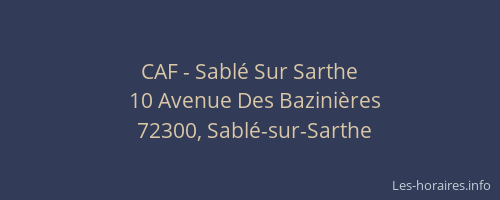 CAF - Sablé Sur Sarthe