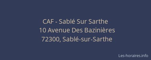 CAF - Sabl&eacute; Sur Sarthe