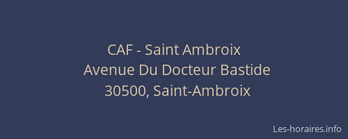 CAF - Saint Ambroix