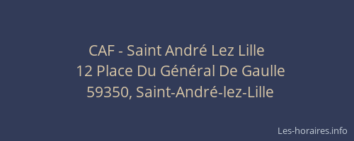 CAF - Saint André Lez Lille