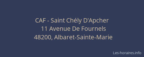 CAF - Saint Ch&eacute;ly D'Apcher