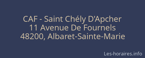 CAF - Saint Chély D'Apcher