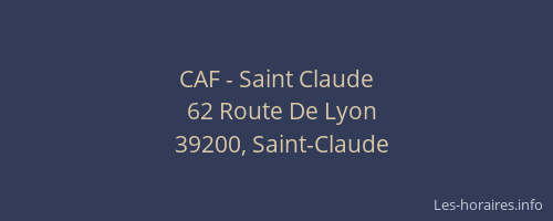 CAF - Saint Claude