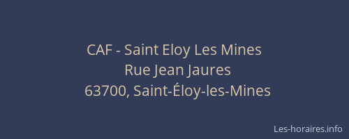 CAF - Saint Eloy Les Mines