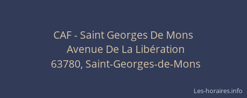 CAF - Saint Georges De Mons