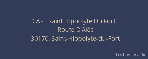 CAF - Saint Hippolyte Du Fort