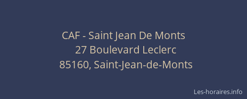 CAF - Saint Jean De Monts