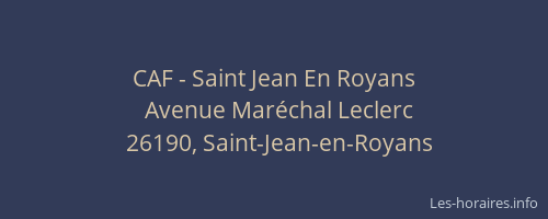 CAF - Saint Jean En Royans