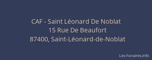 CAF - Saint Léonard De Noblat