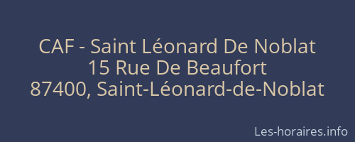 CAF - Saint Léonard De Noblat