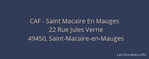 CAF - Saint Macaire En Mauges