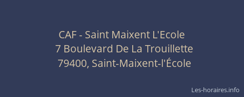 CAF - Saint Maixent L'Ecole